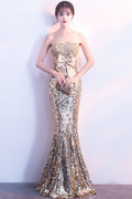 Sequin Mermaid Evening Dress for Women, Host Dress