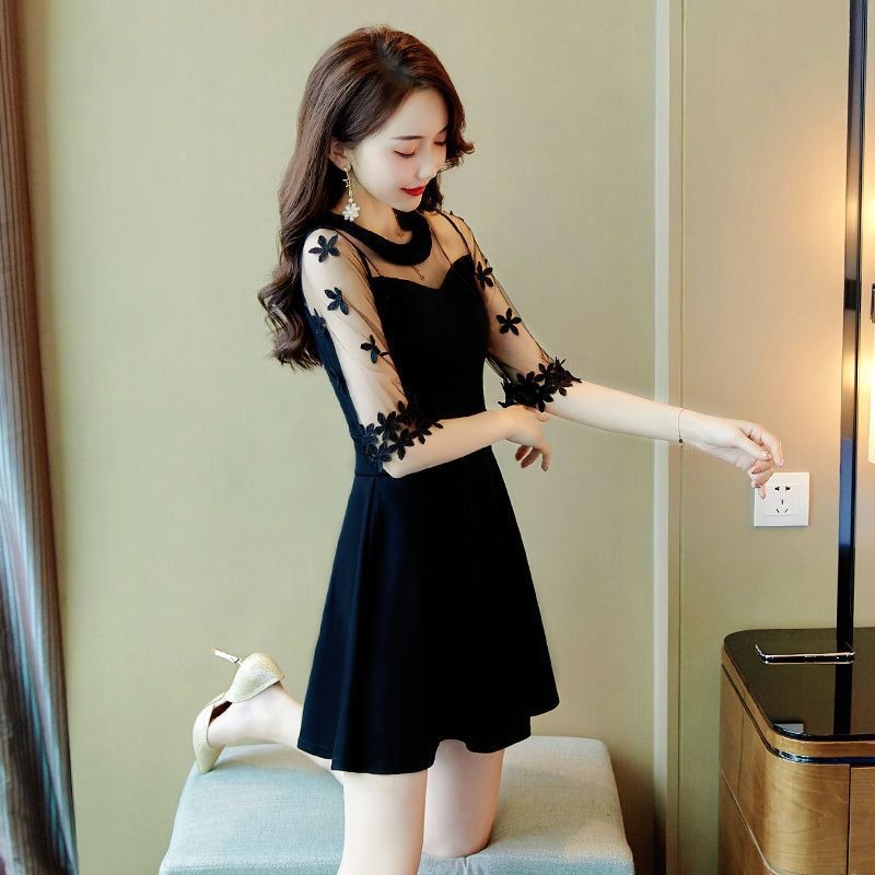 Plus Size Summer Dress for Women - Black Hollow Midi Dress