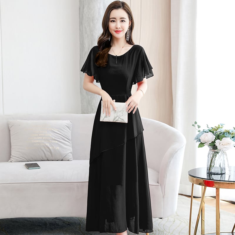 Short Sleeve Chiffon Dress for Women